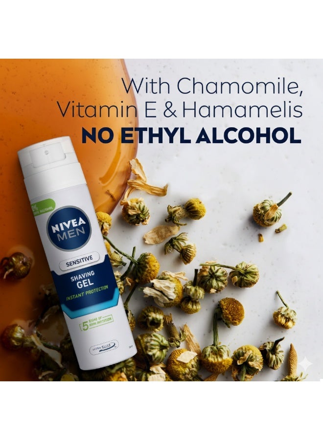 Nivea MEN Sensitive Shaving Gel, Chamomile & Hamamelis, 200ml white - Image 2